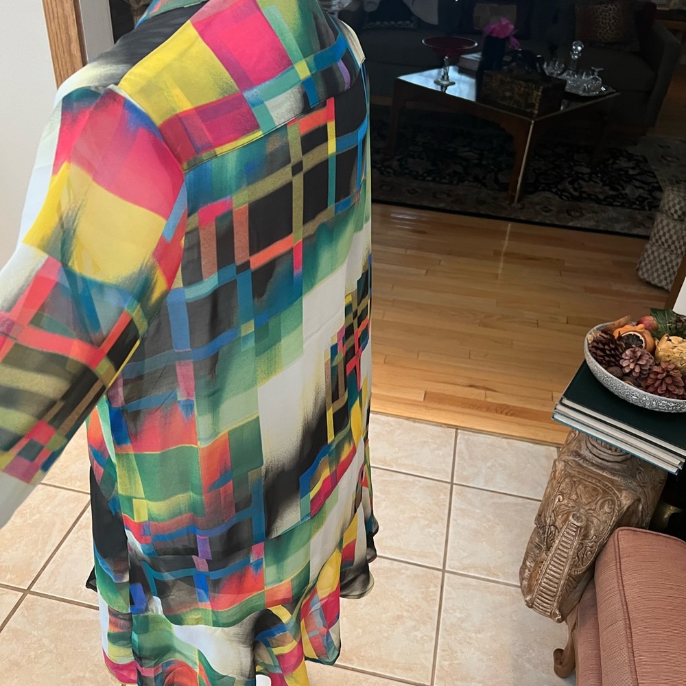 Multi Colored Color Block Tunic Top Size Large By… - image 5